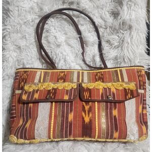 kente shoulder bag with suede strap- African fabric bag for women- kente print